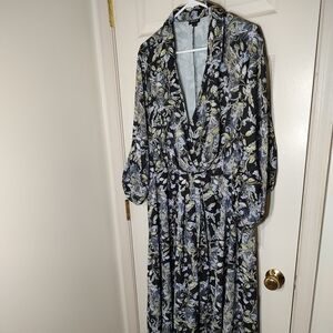 Torrid Black Floral Maxi Dress with V-Neck